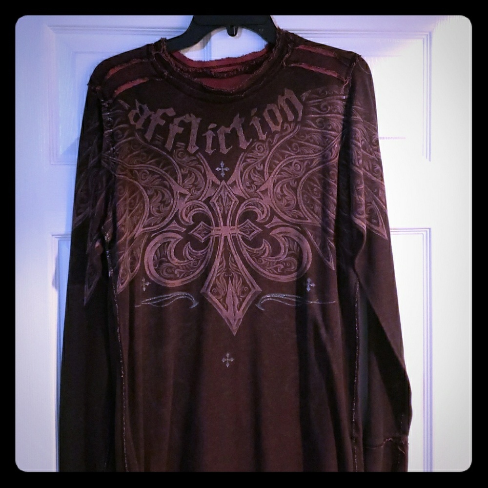 Affliction long sleeve reversible shirt